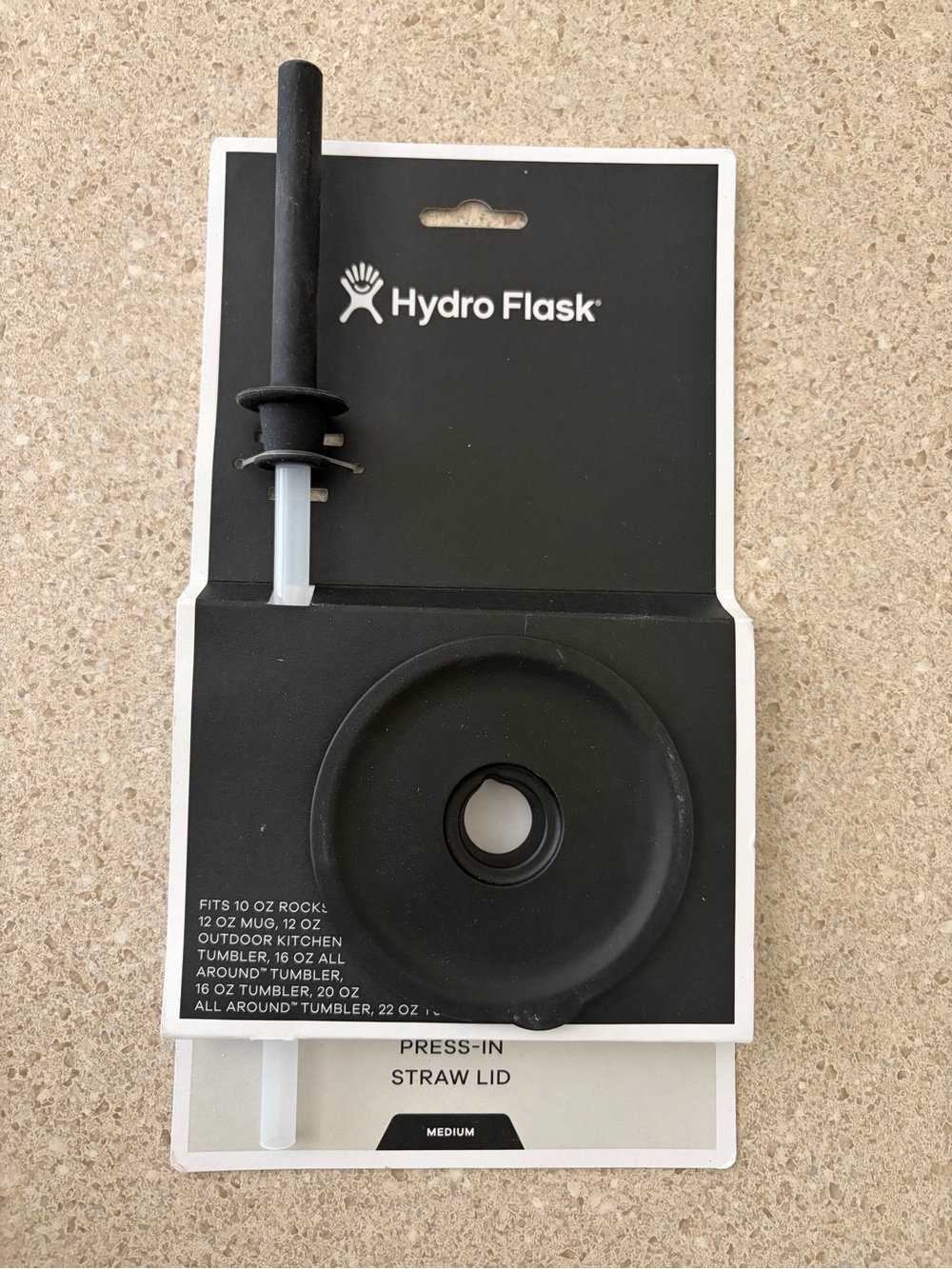 Hydro Flask Black Press-In Straw Lid Replacement